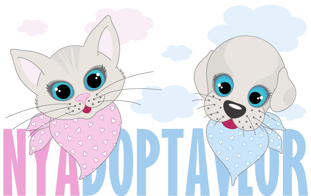 Cattenina Design - Doptavlor med kattunge och valp