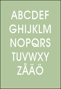 Alfabetstavla - Grön abc
