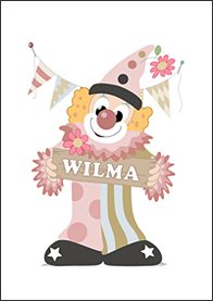 Namntavla - Wilmas clown