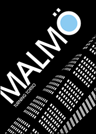 Malmö stadssiluett - Turning Torso blå