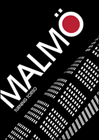 Malmö stadssiluett - Turning Torso röd